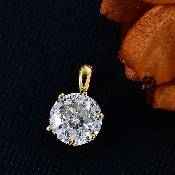 100 Facetten Moissanit Anhänger 925 Silber Gelbgold Vermeil ca. 1.01 ct image number 1