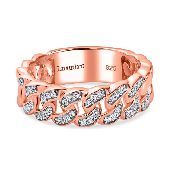 LUXURIANT SI-GH Labor Diamant Ring, 925 Silber mit Ros&eacute;gold E-Beschichtung - 0,25 ct.