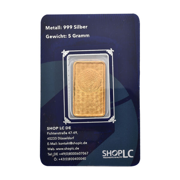 999er Silber-Barren mit Drachenmotiv, 916er vergoldet mit E-Beschichtung, 5g image number 3