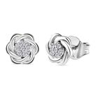 Weißer Diamant Ohrstecker, 925 Silber platiniert ca. 0.10 ct