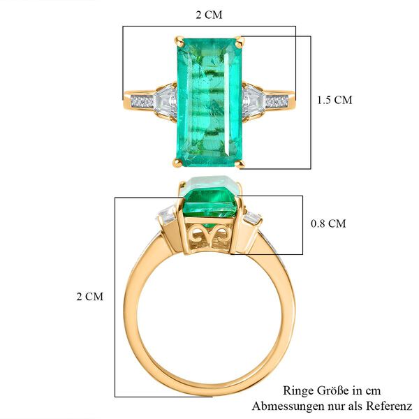 Smaragd Quarz Triplett und Zirkon Ring - 5,30 ct. image number 7