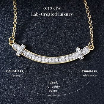 LUXURIANT DIAMOND - Lab Grown Diamant SI Halskette ca. 45 cm 925 Silber 750 Gelbgold Vermeil ca. 0.33 ct