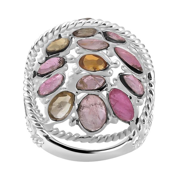 Nat&uuml;rlicher Mehrfach-Turmalin Cluster-Ring image number 6