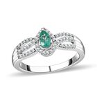 AAA Smaragd und Zirkon Ring - 0,60 ct. image number 3