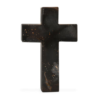 "Livmore  Set of 2 Tiger Eye Gemstone Cross  With Bracelet With Cross Charm Size - 3 Inch  Weight - 46 Gm  Color- Blue"