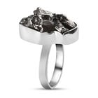 Handgearbeiteter Meteorit-Ring, 925 Silber (Größe 16.00) ca. 21,30 ct image number 4