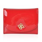 Glänzendes RFID-Schutz Portemonnaie aus Lackleder, Größe: 11x8.5x2cm, rot