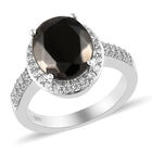 Elite Shungit und Zirkon Ring 925 Silber platiniert  ca. 2,82 ct image number 3