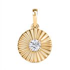D joy Moissanit Anhänger 925 Silber 750 Gelb Vergoldet ca. 0.43 ct