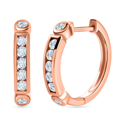 Moissanit Ohrringe, 925 Silber Ros&eacute;gold Vermeil, ca. 0.84 ct