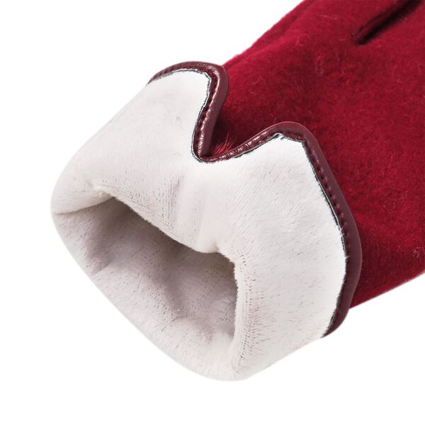 Kashmir Handschuhe mit Supersoft Mikroplusch futter, Burgunderrot image number 7