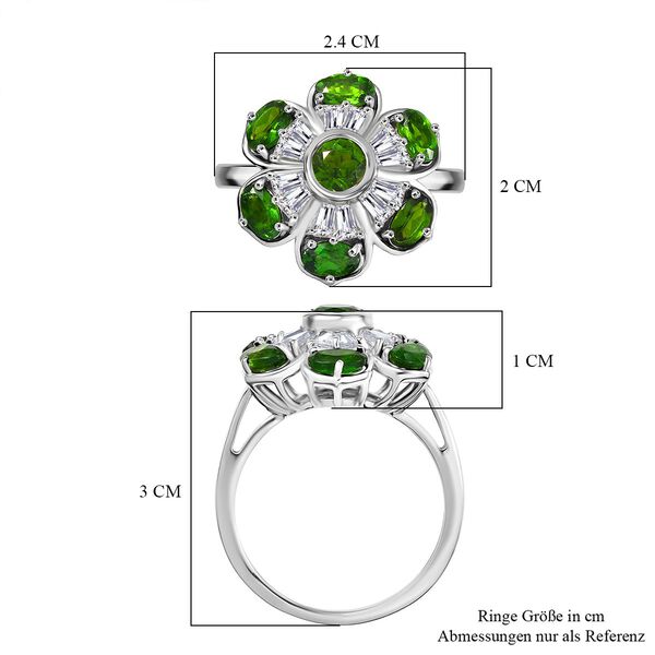 Nat&uuml;rlicher Chromdiopsid Ring 925 Silber rhodiniert (Gr&ouml;&szlig;e 19.00) ca. 2,78 ct image number 6