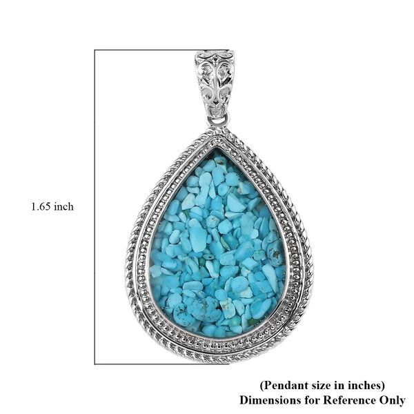 Sleeping Beauty T&uuml;rkis-Fragment Anh&auml;nger, Edelstahl ca. 8,00 ct image number 6