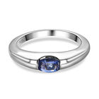 Tansanit-Ring, 925 Silber platiniert (Größe 20.00) ca. 0,46 ct