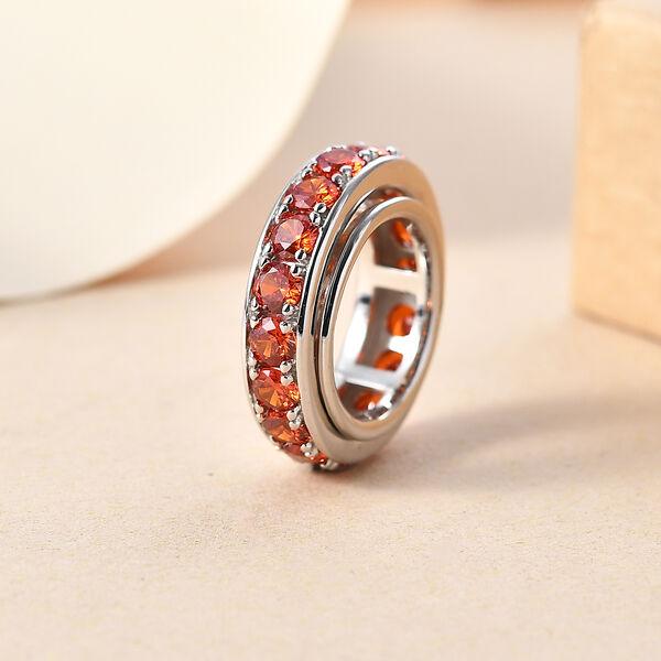 Orange Zirkonia Spinning-Ring - 8,08 ct. image number 2