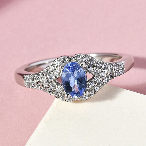Tansanit und Zirkon Ring - 0,78 ct. image number 2