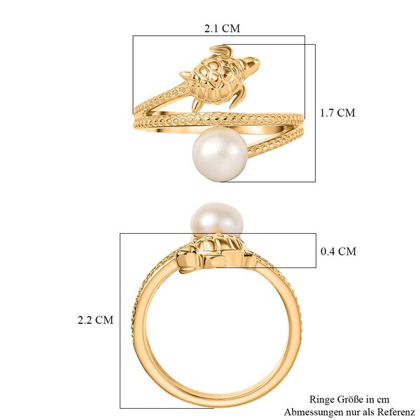 GP Trionfo Kollektion - Süßwasser Perle, Kanchanaburi Blauer Saphir Ring 925 Silber 750 Gelb Vergoldet (Größe 17.00) image number 8