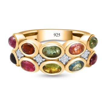 Nat&uuml;rlicher, mehrfarbiger Turmalin und Zirkon-Ring - 2,84 ct.