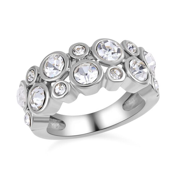 Wei&szlig;er Kristall-Ring in Silberton image number 4