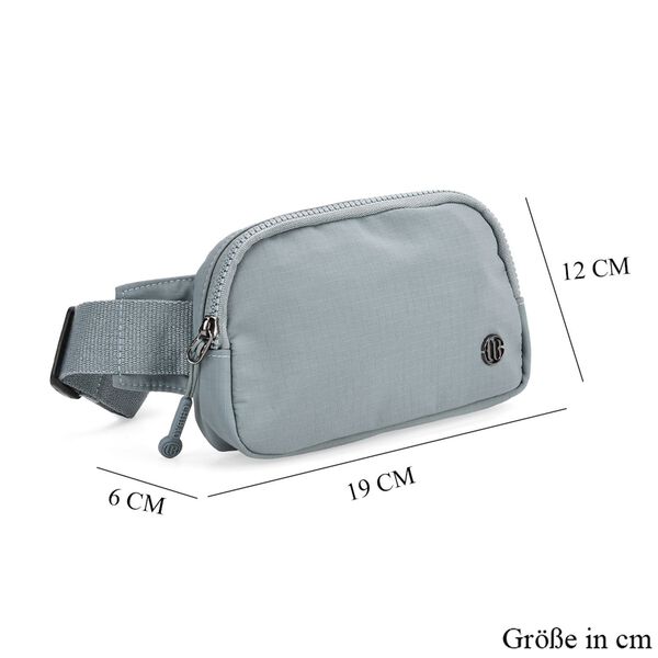 Nylon Crossbody Tasche in Blau mit praktischen Fächern, 19x12x6cm image number 7