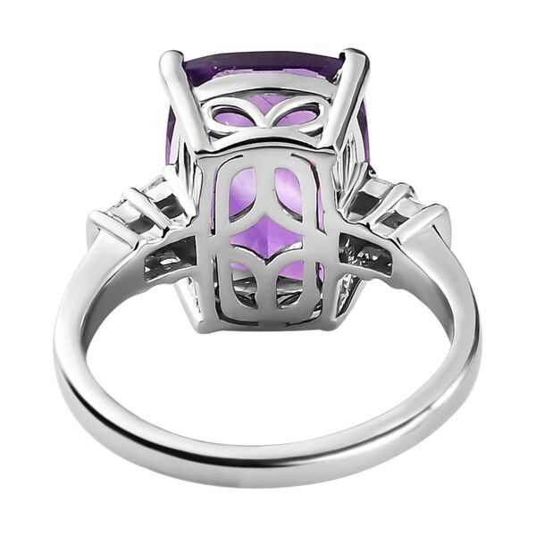 Nat&uuml;rlicher, marokkanischer Amethyst und Diamant-Ring - 7,08 ct. image number 6