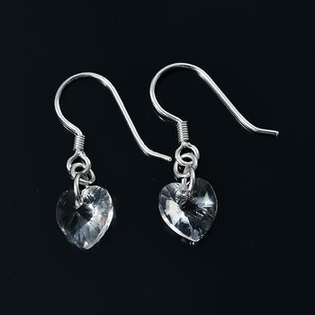 J Francis gefertigt mit SWAROVSKI- Wei&szlig;e Swarovski Kristall Herz Ohrringe
