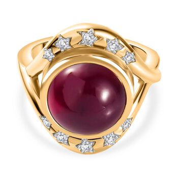 GP Celestial Dream Kollektion- Afrikanischer Rubin, Zirkon und blauer Saphir-Ring- 11,40 ct.