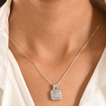 D'Joy Wei&szlig;er Diamant Schmuckset ca. 50 cm 925 Silber rhodiniert ca. 1,00 ct.