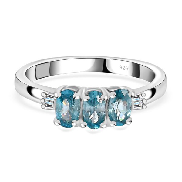 AA blauer Zirkon und Diamant Ring - 1,11 ct. image number 0
