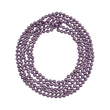 Lila Muschelkernperle Kette 255 cm