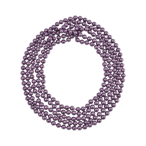 Mehrsträngige lila Muschelkernperlen-Halskette, 255 cm image number 0