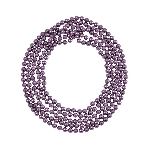Mehrstr&auml;ngige lila Muschelkernperlen-Halskette, 255 cm