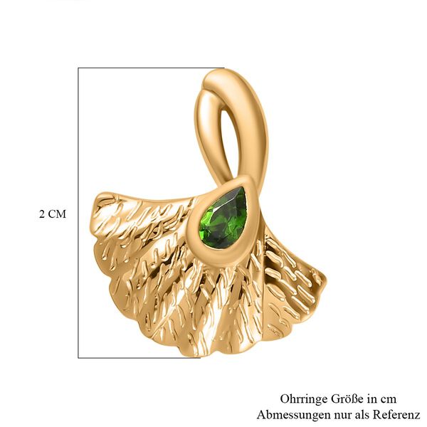 AA Natürlicher Chromdiopsid, Kanchanaburi Blauer Saphir Ohrringe 925 Silber Gelbgold Vermeil ca. 0.54 ct image number 6