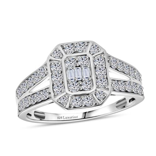 LUXURIOUS DIAMOND -Lab Grown Diamant SI Ring 925 Silber rhodiniert (Größe 21.00) ca. 1.00 ct image number 2