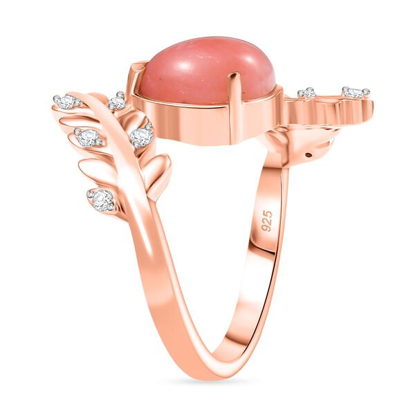 AA Vinicunca-Peruanischer-Opal, Weißer Zirkon Ring 925 Silber 750 rosévergoldet (Größe 21.00) ca. 1.88 ct image number 4