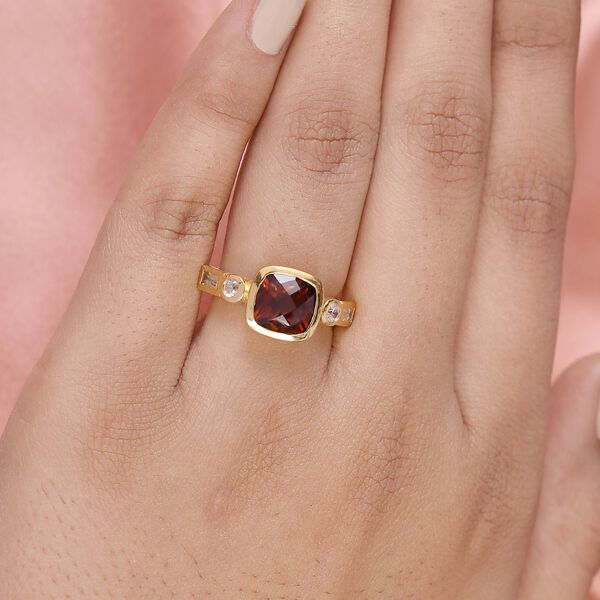 Madeira Citrin und Zirkon Ring 925 Silber vergoldet  ca. 2,55 ct image number 3