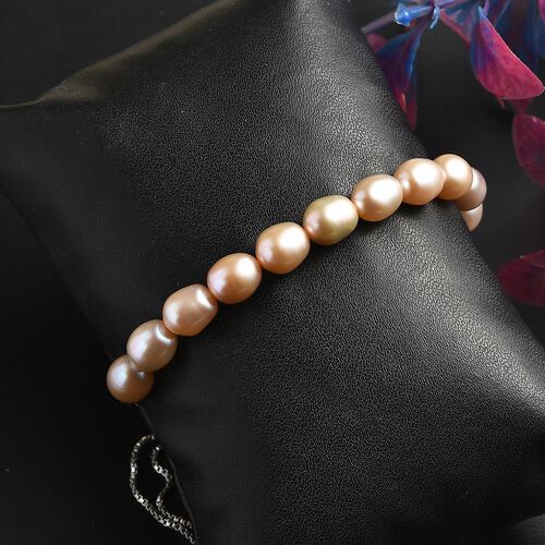 AA Rosa Süßwasser Perle Armband ca. 26.75 cm 925 Silber rhodiniert image number 1