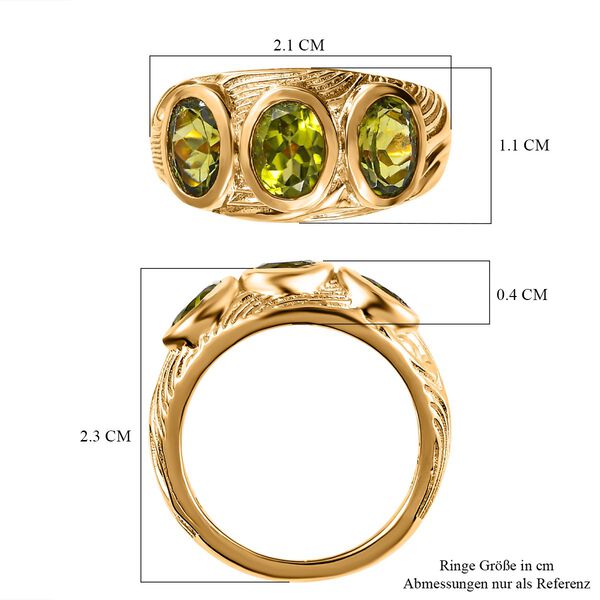 Nat&uuml;rlicher Peridot Ring, Messing vergoldet (Gr&ouml;&szlig;e 16.00) ca. 2.34 ct image number 7