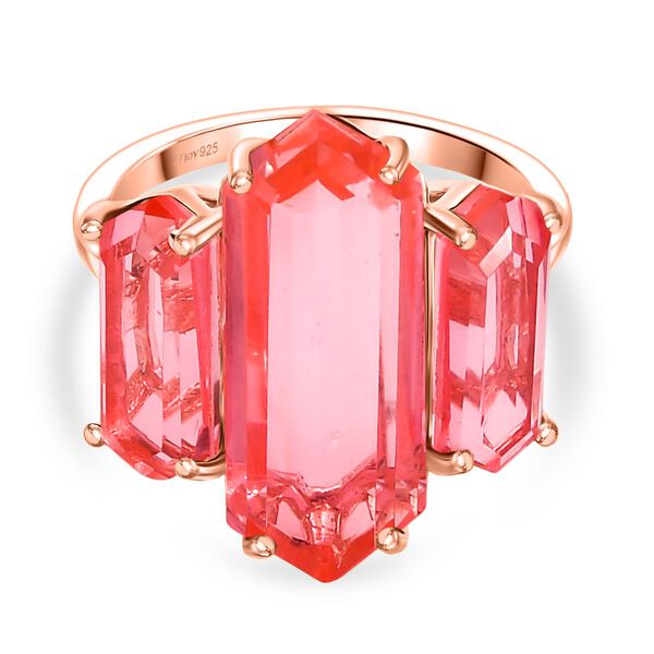 D&rsquo;joy Tulpe-Triplet Quarz Ring 925 Silber 750 ros&eacute;vergoldet (Gr&ouml;&szlig;e 18.00) ca. 11,34 ct