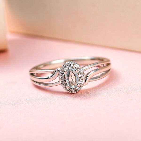 Alexandrit und wei&szlig;er Zirkon-Ring - 0,34 ct. image number 2