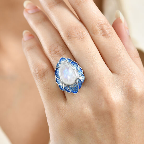 D'Joy AA Regenbogen Mondstein Ring - 5,09 ct. image number 3