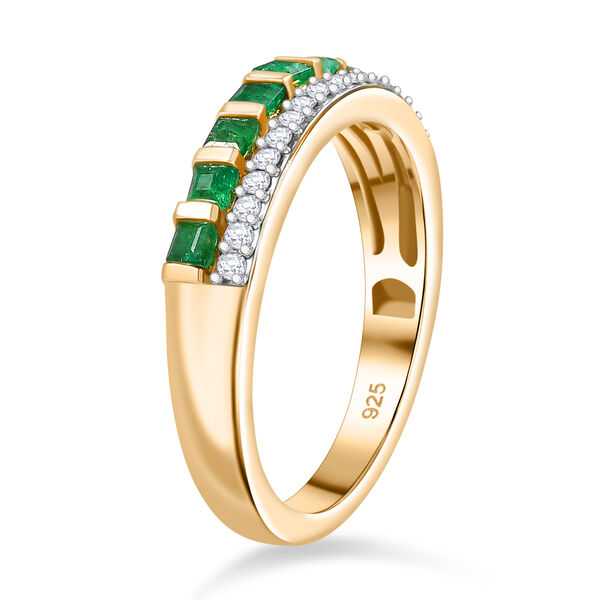 Smaragd und Moissanit Half Eternity Ring - 0,61 ct. image number 4