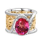 Tulip inspiriert - 2er Set Sunset Quarz Triplette Ring Set (Größe 17.00), ca. 3.30 ct