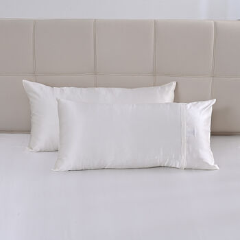 LA MAREY SIGNATURE Seiden Bettw&auml;sche Set, 4 teilig, 230x260cm, 100% Maulbeerseide, Elfenbeinfarben