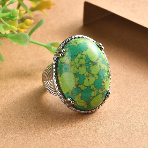 Grüner Türkis Ring - 22,58 ct. image number 1