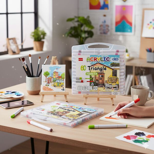 60er-Set Acrylmarker und Aufbewahrungstasche, 14x10,5x16cm image number 2