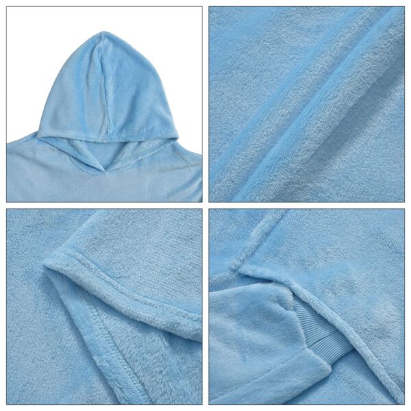 Flauschiger Flanell Hoodie mit großer Tasche, 96x89cm, blau image number 7