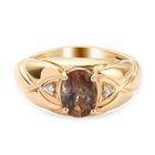 Natürlicher Jenipapo Andalusit und Zirkon Ring 925 Silber vergoldet  ca. 1,39 ct image number 0