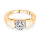 LUXURIANT DIAMOND - Lab Grown Diamant SI-GH SGL zertifiziert Ring 925 Silber 750 Gelbgold Vermeil (Größe 18.00) ca. 0.50 ct
