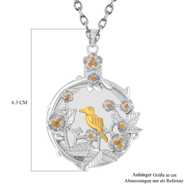 Orange Kristall Anhänger und 60+5cm Kette image number 5